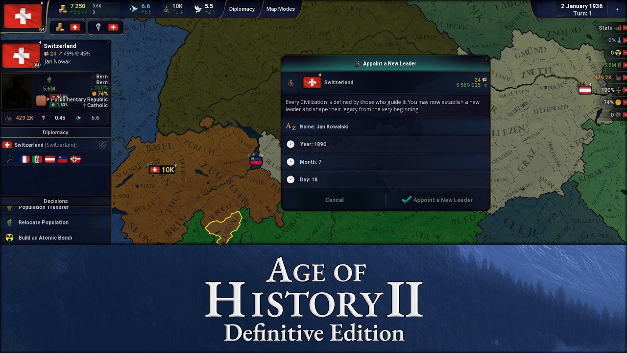 Mid-Game Leader Creation - Age of History 2: Definitive Edition