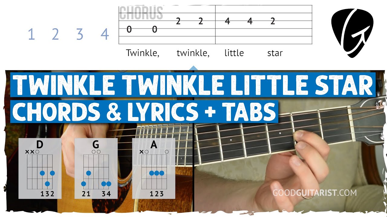 Урок игры на гитаре «Twinkle Twinkle Little Star» + Обучение игре на гитаре с использованием акко...