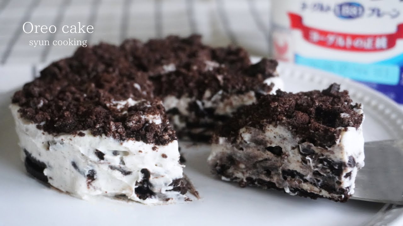 [材料3つ！チーズなし・生クリームなし] 簡単オレオヨーグルトケーキ作り方 Oreo yogurt cake 오레오 요구르트 케이크