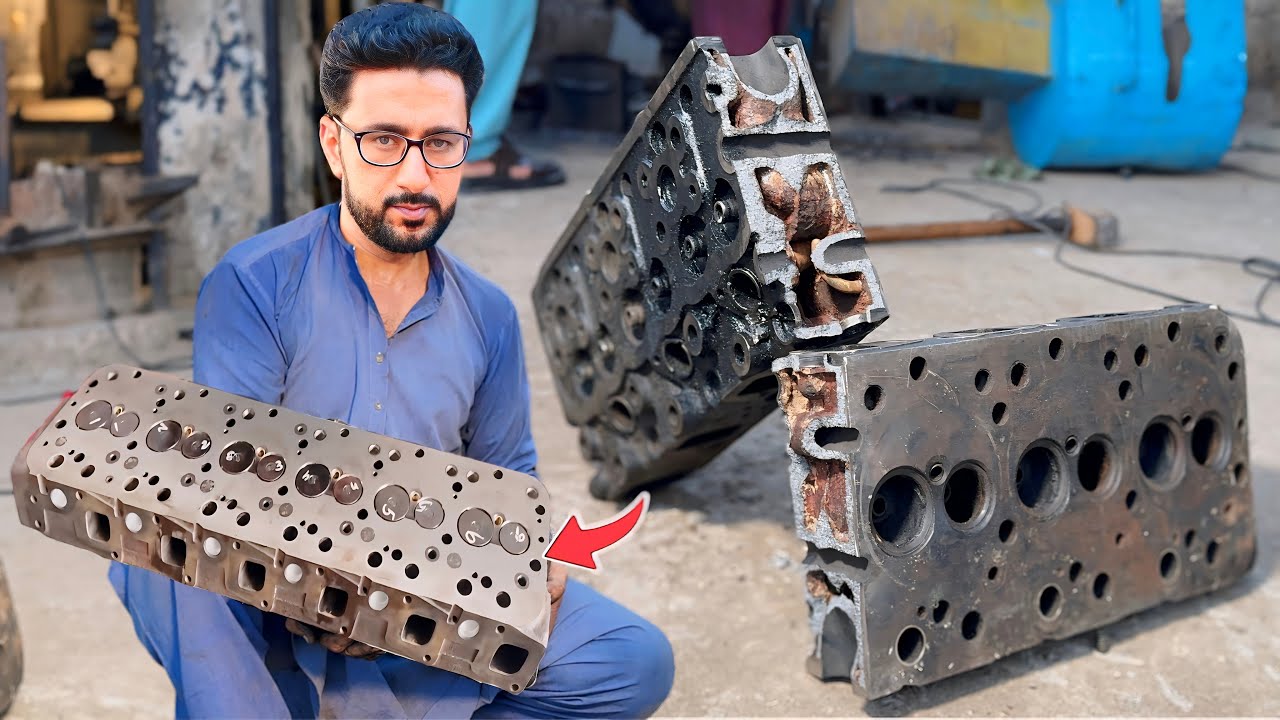 Due To High Pressure Heavy Truck Engine Broken Into 2 Pieces Now Expert Mechanic Connected It&hellip;