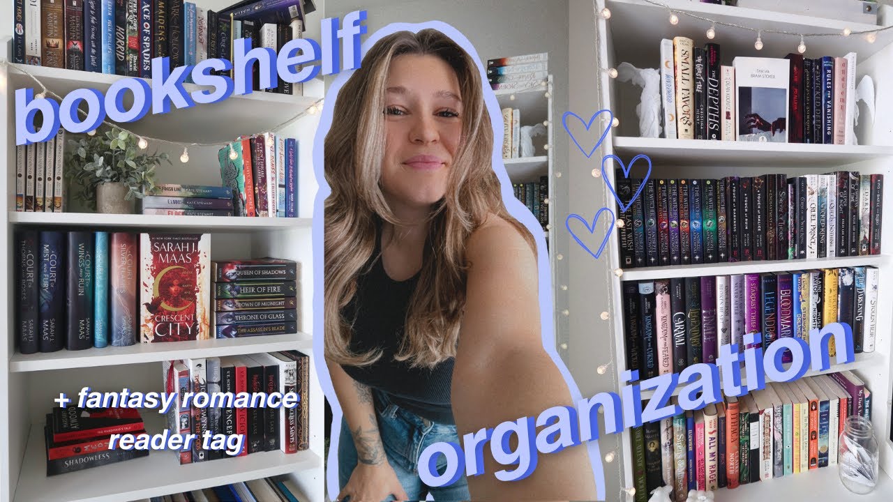 reorganize my bookshelves with me & fantasy romance reader tag ⚔️✨ || bookshelf organization + tour