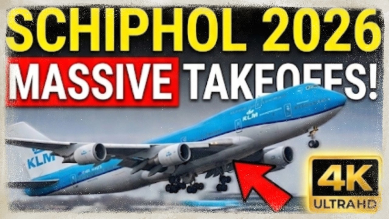 AMSTERDAM SCHIPHOL 2026: Massive Takeoffs & Landings! ✈️ 4K HDR Plane Spotting | DJI Pocket 3