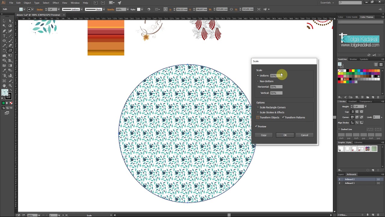 Illustrator Dersleri 33 - Pattern Desen Oluşturma