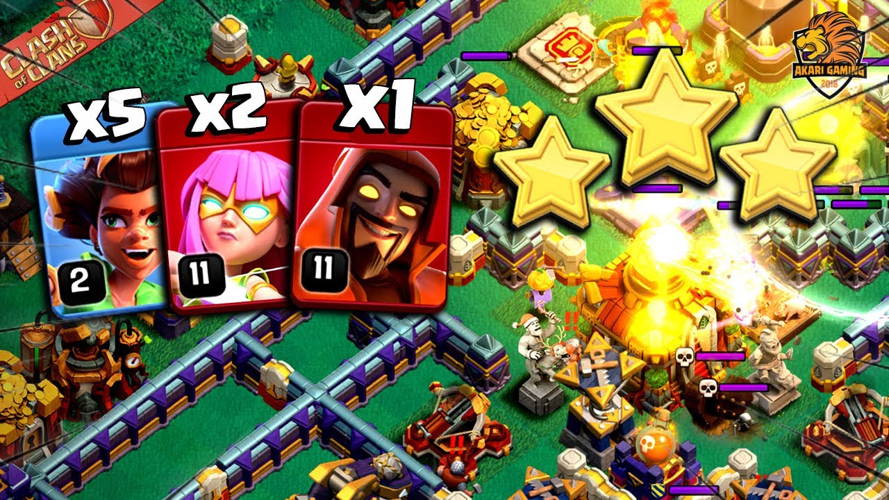 Root Rider TH15 vs Th16 Nát Nhà Đơn Giản Clash of clans | Akari Gaming