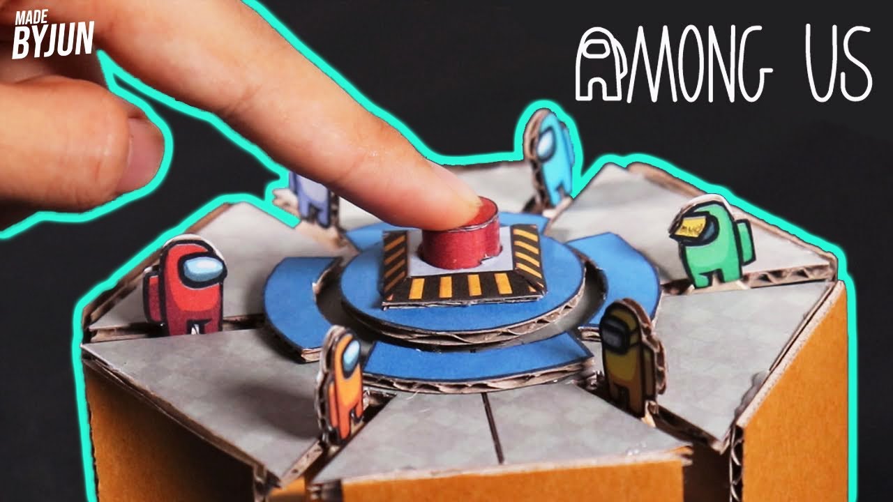 AMONG US DIY | изготовление экстренная встреча кнопка автоматический  с картоном