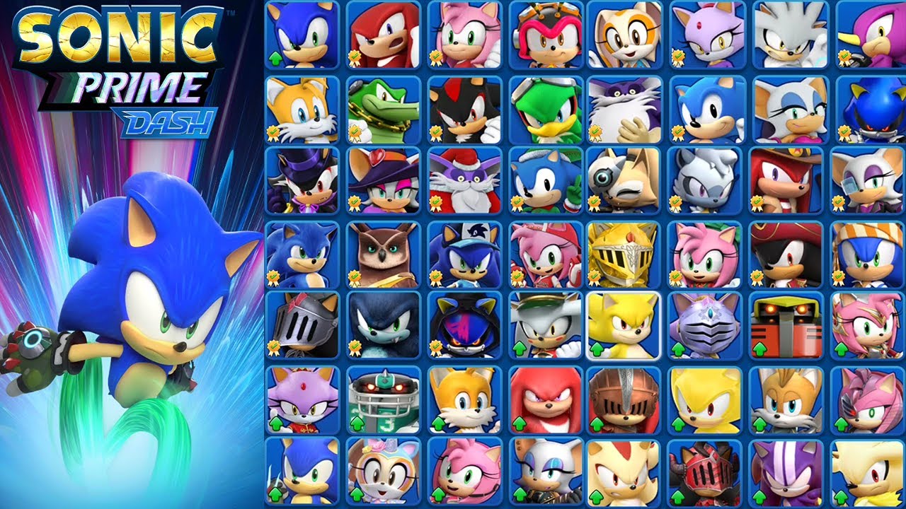 Sonic Prime Dash New Netflix Game - All 56 Characters Unlocked Hack Rings Mod Android Gameplay