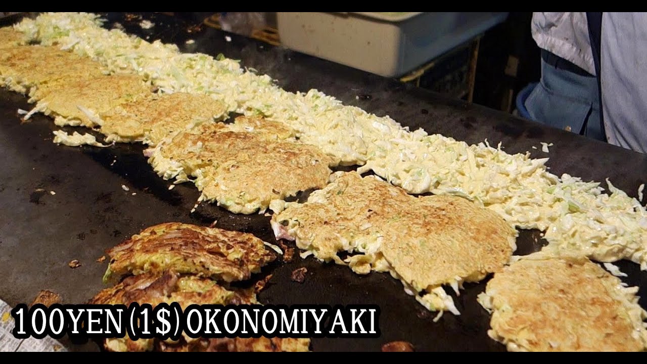 １００円！お好み焼と豚平焼き ｜大阪西成 CHEAP EATS !100Yen(1$)Okonomiyaki in Nishinari Osaka.Japanese Street Food