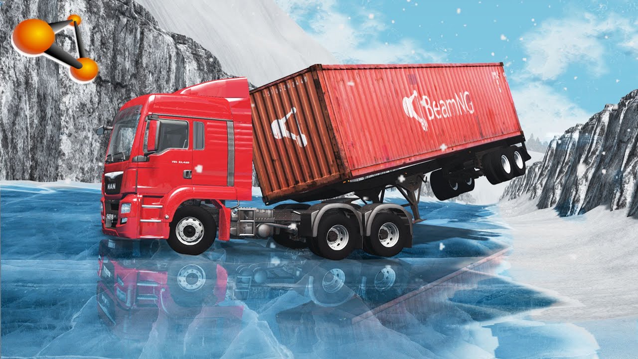 BeamNG.drive  - Vehicle Fails On Ice Descent