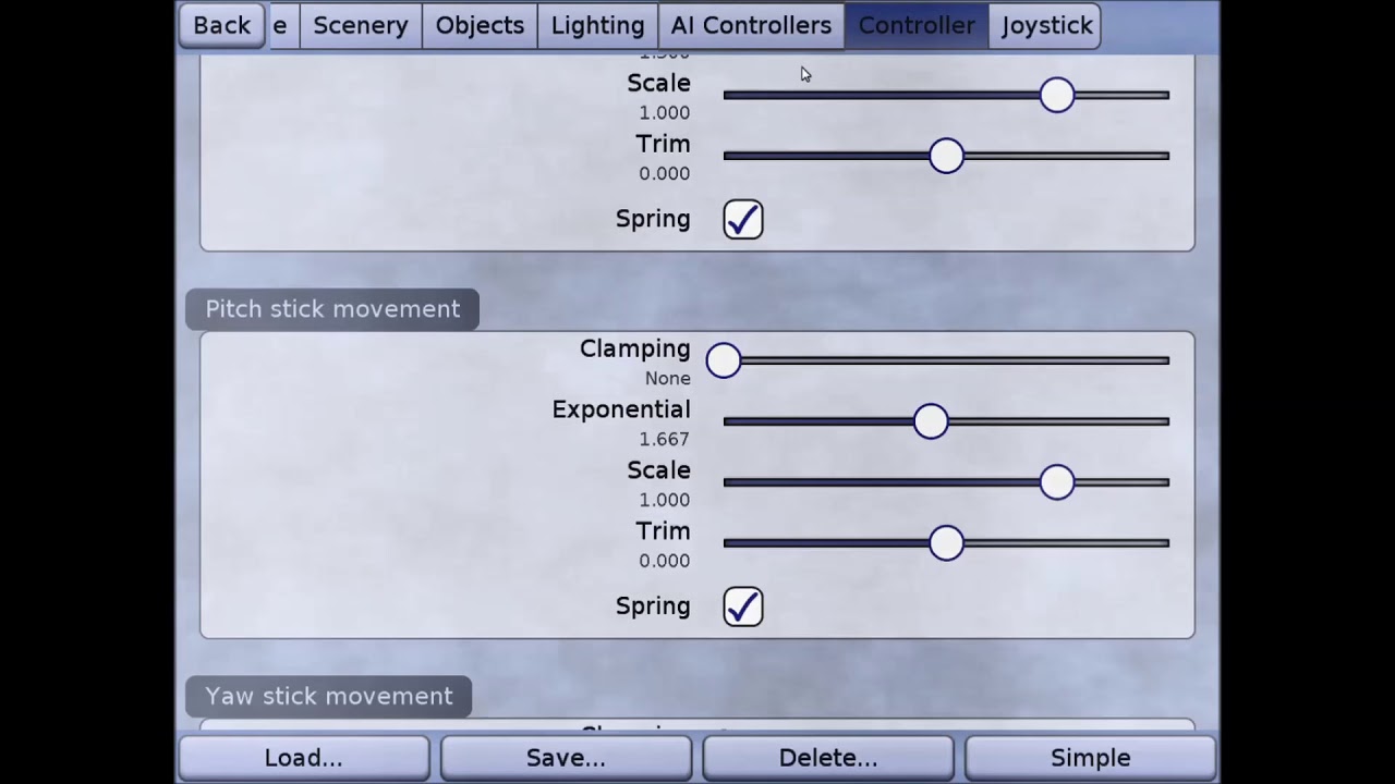 PicaSim Setup for Control Line flying on a PC