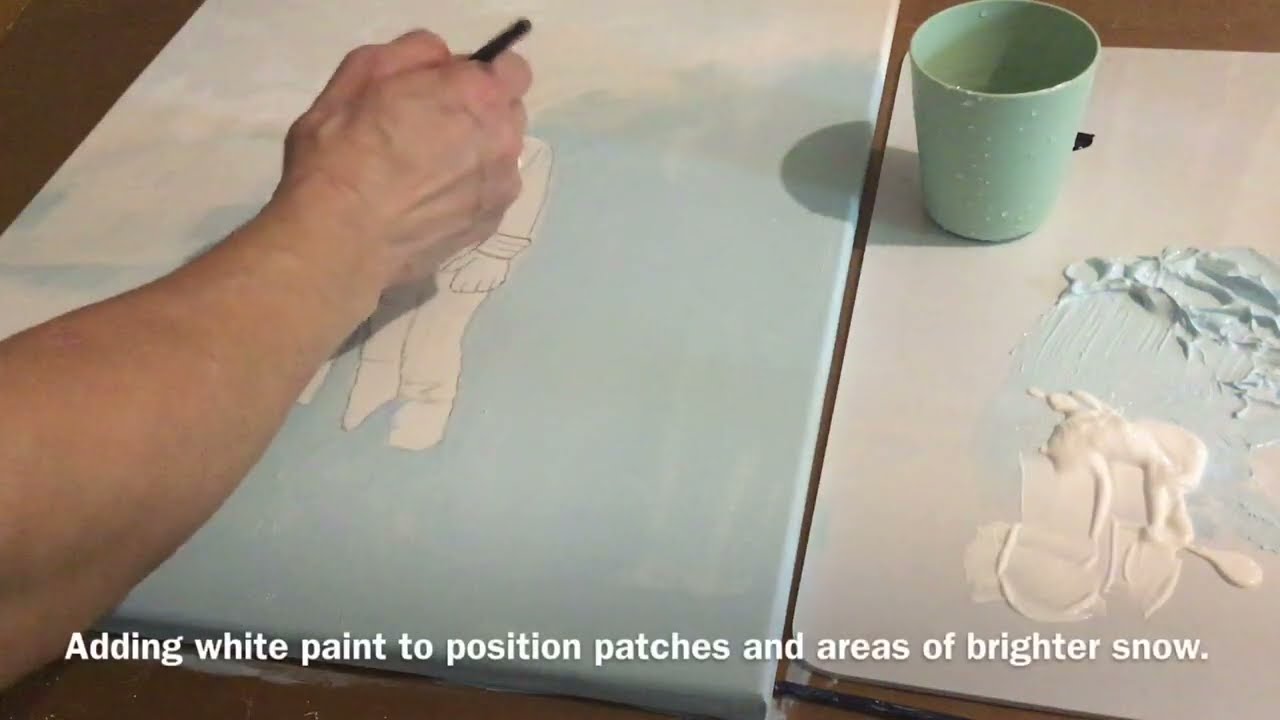 Winter's Glow, Season 1, E 2, Winter Landscape Painting, Snow Scene, Tutorial,@ArtWithJanineLiza