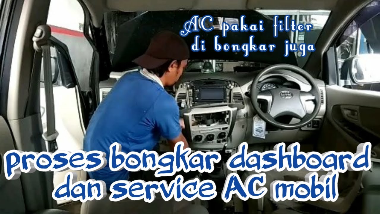 Proses bongkar dashboard dan service AC mobil Innova