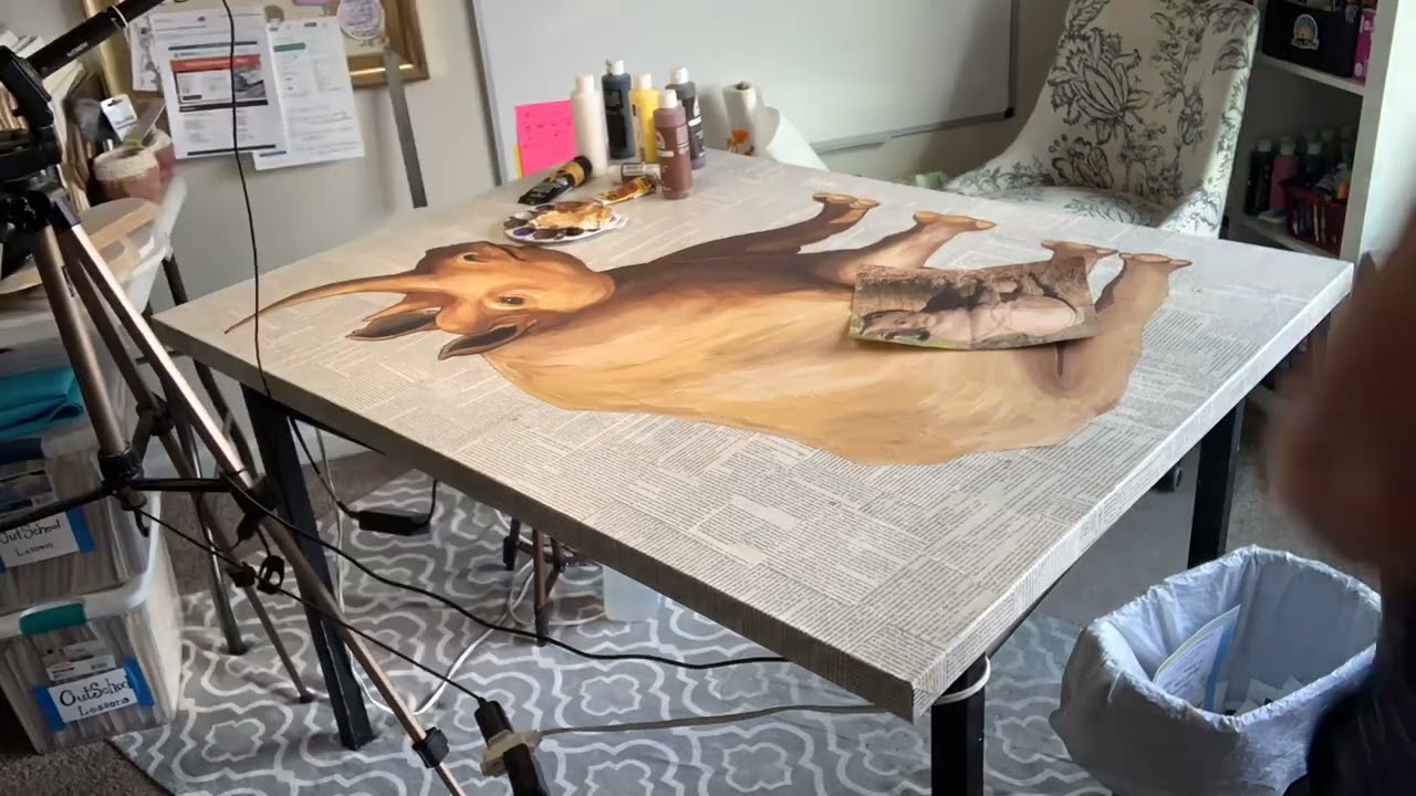 Quickie Art Video: Mixed Media Rhino