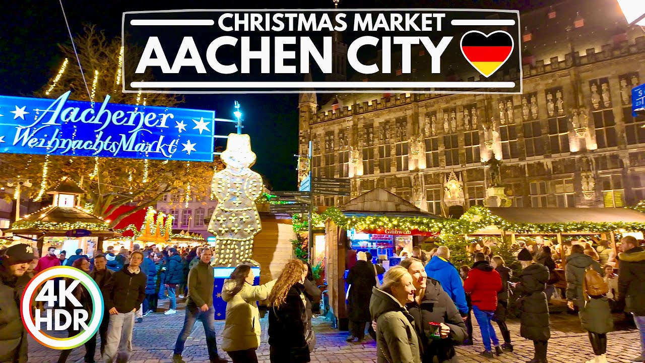 🎄 2024 Aachen Wonderful Christmas Markets Tour, Germany Christmas Lights Walk in 4K HDR