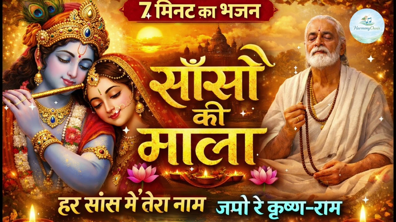 साँसों की माला | हर सांस में तेरा नाम | 7 मिनट का भावपूर्ण भजन  | Krishna Bhajan