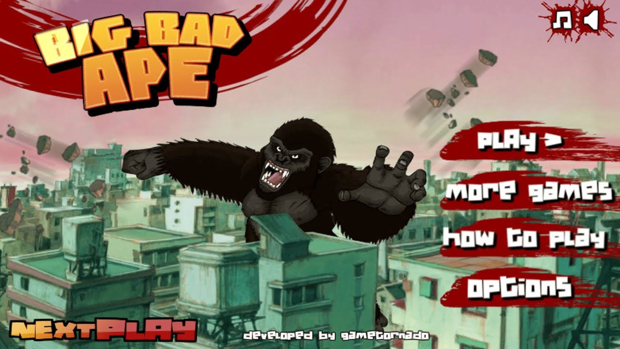 Big Bad Ape (Flash Game) Full Gameplay Playthrough All Levels 1-16