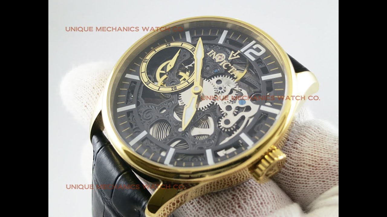 Invicta Vintage 12405 Gold Plated  Skeleton Dial Men's Watch