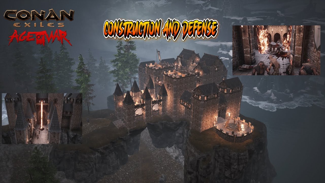 Construction and defense of the Medieval Castle Conan Exiles Age of War   | Speed Build | NO Mods |