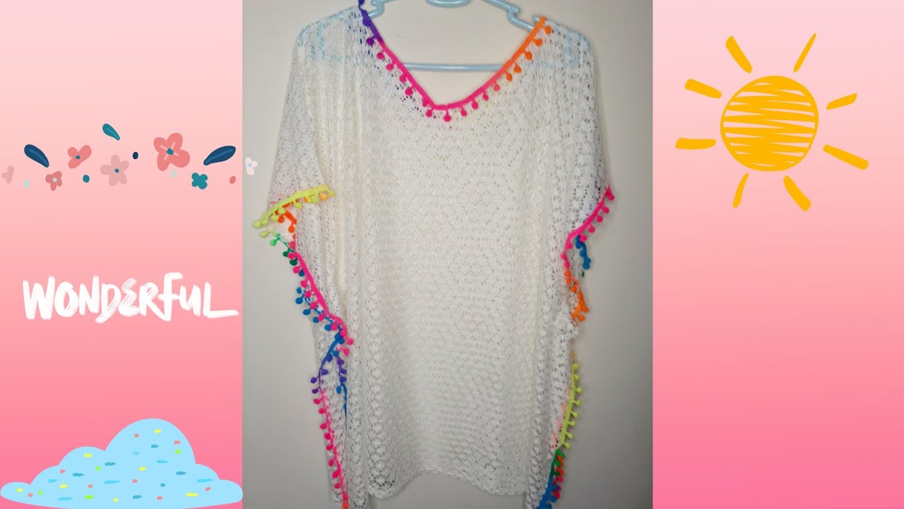 طريقه عمل كاش مايو بدون خياطه /سهل جدا how to make beach cover 🏖🏖