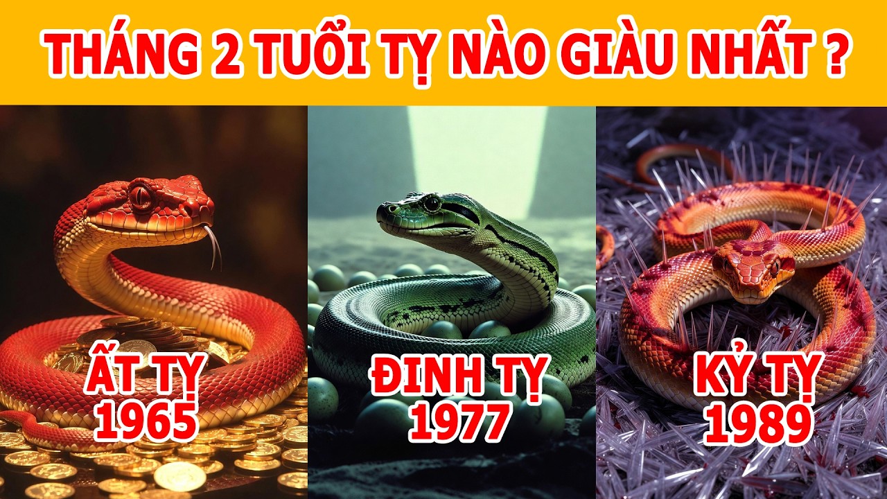 Tháng 2 Âm Lịch, Tuổi Ất Tỵ 1965, Đinh Tỵ 1977, Kỷ Tỵ 1989, Tuổi Nào Kiếm Tiền Nhiều Nhất #tuvi2026