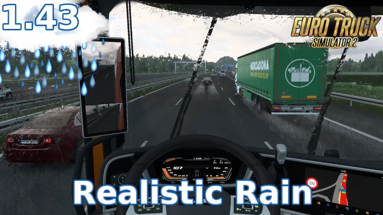 (ETS2 1.43) Realistic Rain v4.0.2 | Euro Truck Simulator 2 Mods