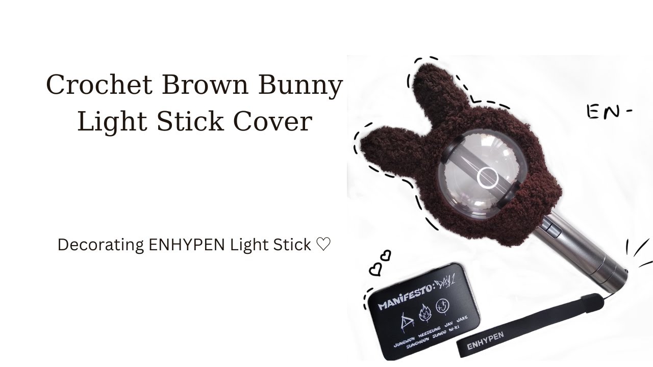 Easiest way to crochet a Light stick Cover with fluffy yarn 🐇