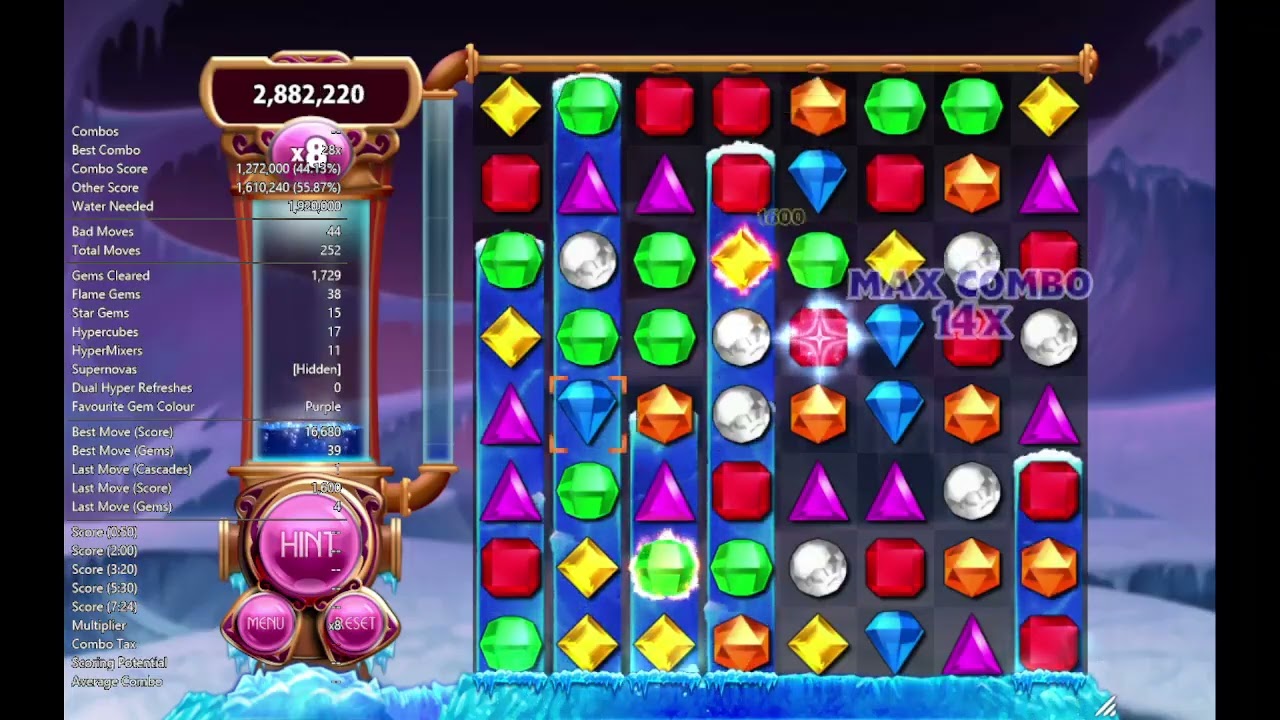 Bejeweled 3 - Ice Storm (Keyboard Only) 10,513,280