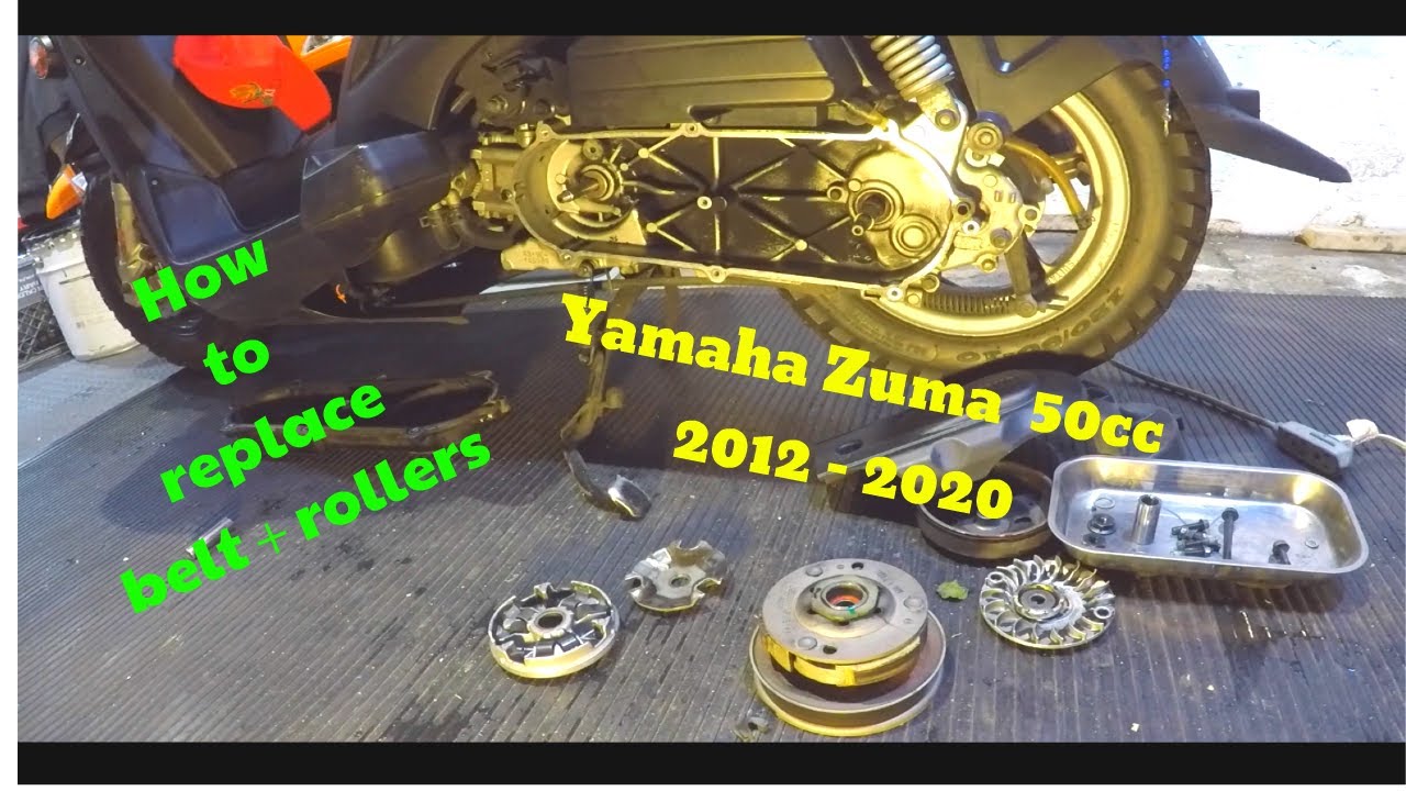 How To (i) Replace Change Belt + Rollers Yamaha Zuma YW50 F FX  DIY