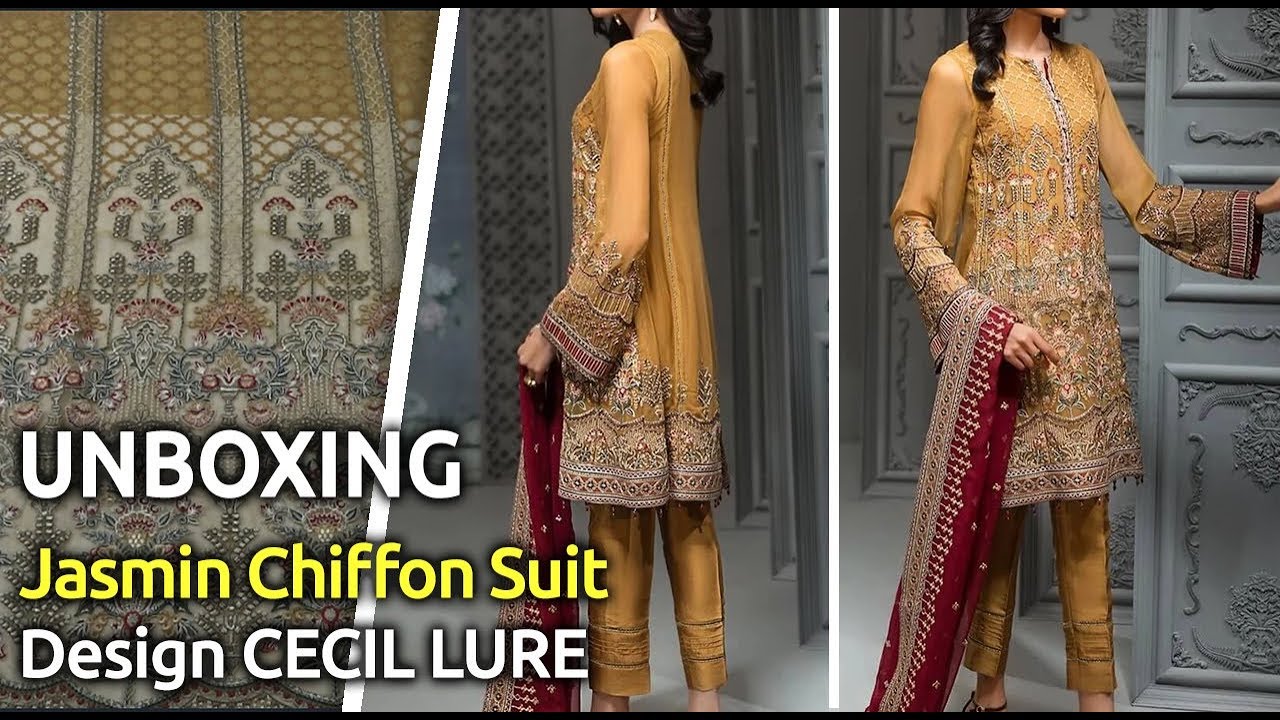 New JASMIN Chiffon Suit 2019 | Unbox | Latest Pakistani Dress Design CECIL LURE