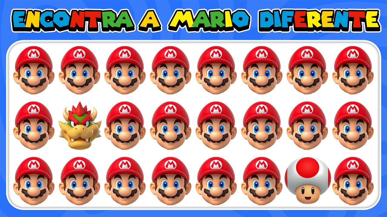 Encontre O Emoji Diferent - Mario 🍄👀 Encontre a Diferença | Quiz Super Mario | Abelha De Teste