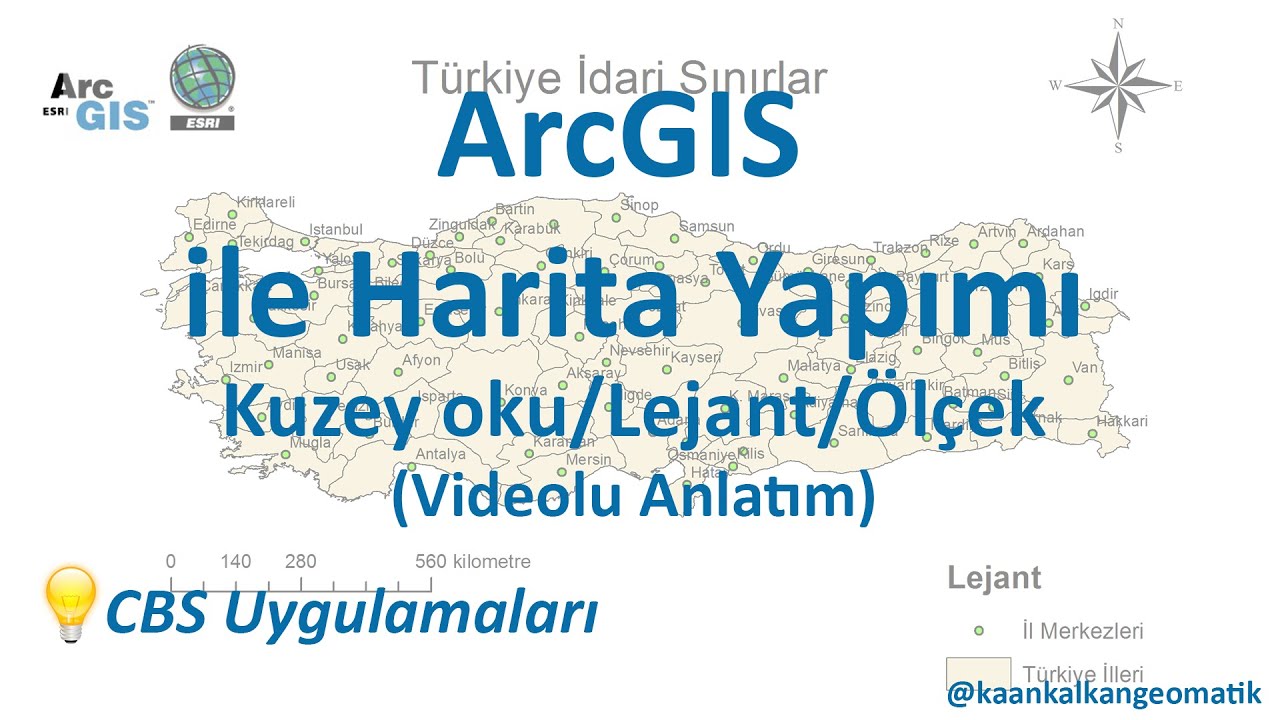 ArcGIS ile Harita Yapımı (Kuzey oku, Lejant, Ölçek vb)