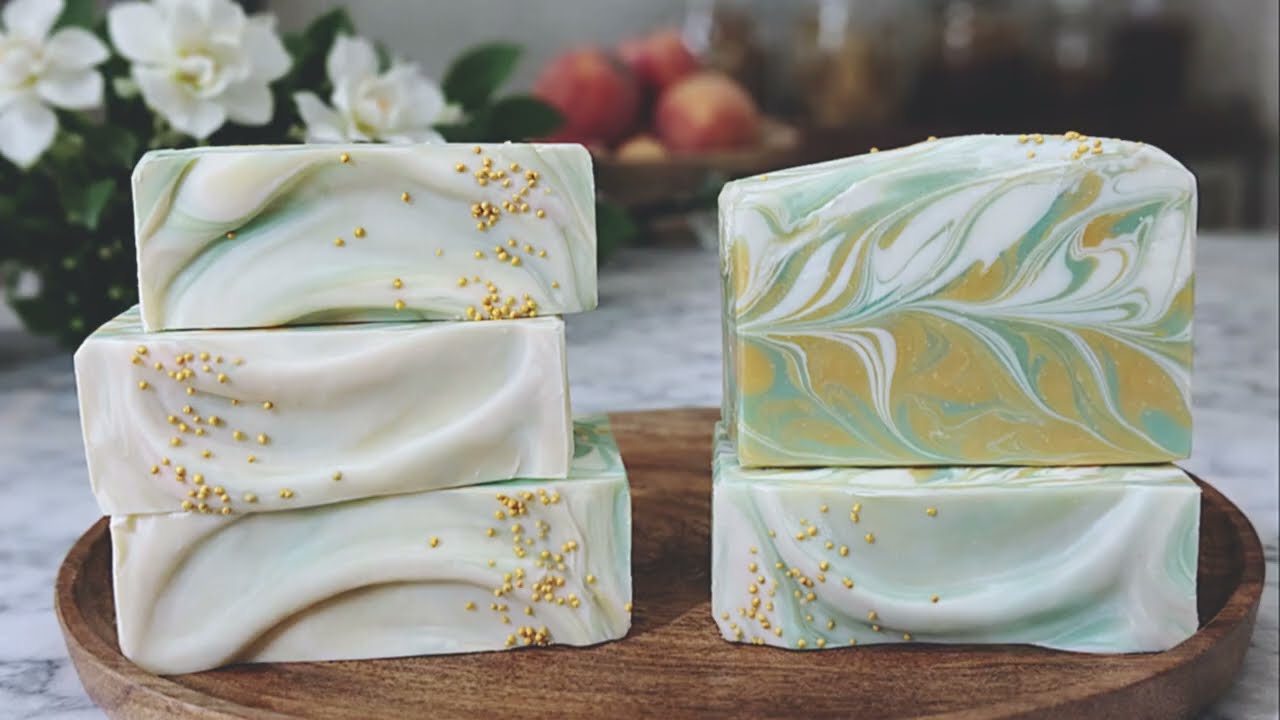 Изготовление мыла с персиком и гарденией 🍑