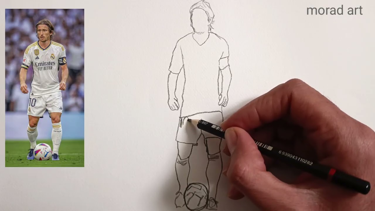 Pencil Sketch of Luka Modrić – The Elegance of Creativity in Midfield