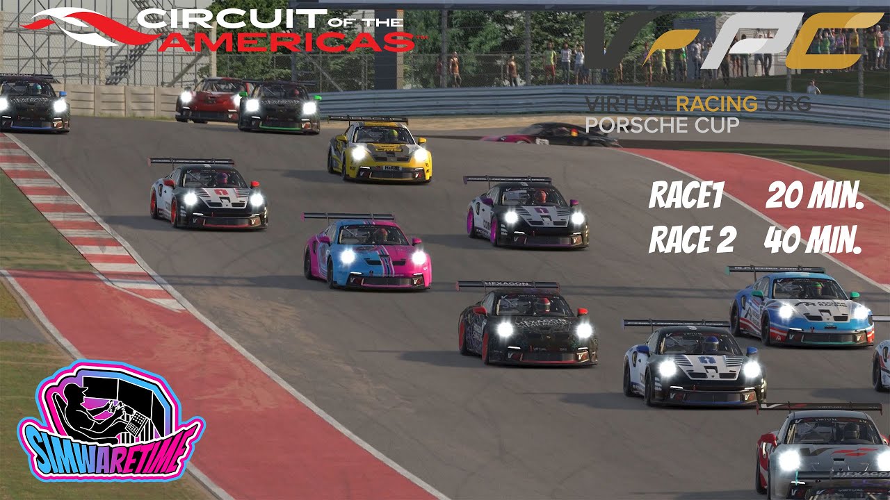 iRacing I Porsche GT3 Cup I Circuit of the Americas I Virtualracing.org VRPC Ligarennen Lauf 6