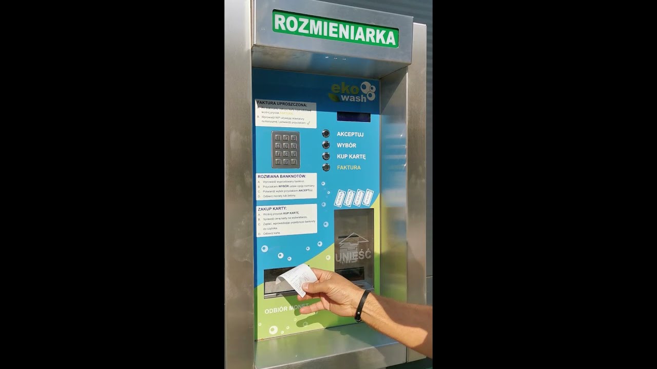 Zakup karty rabatowej w rozmieniarce z wydrukiem faktury