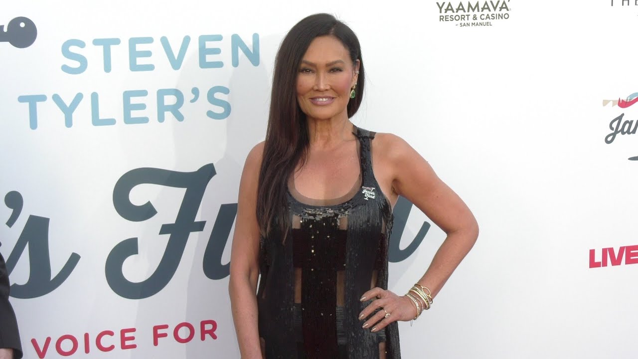 Tia Carrere on the red carpet at Steven Tyler's 7th annual GRAMMY Awards viewing party