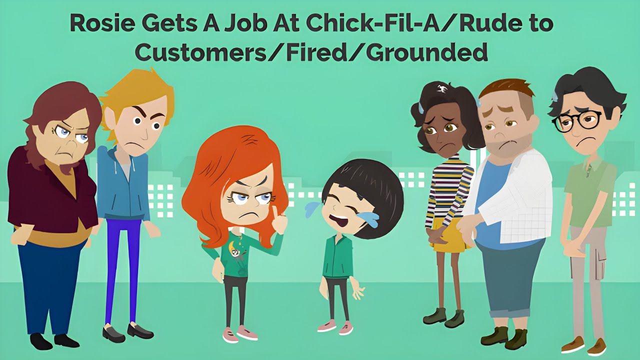 Rosie  gets a job at Chick-Fil-A/Rude to Customers/Fired/Grounded 