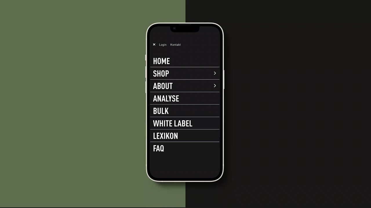 Pure Cannabis eCommerce Mobile Menu