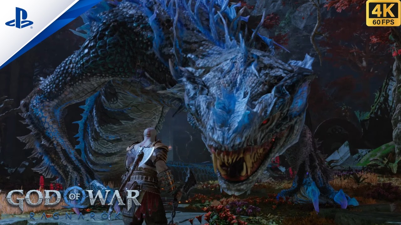 God of War Ragnar&ouml;k &ndash; Бой с боссом Нидхоггом [4K 60FPS PS5]
