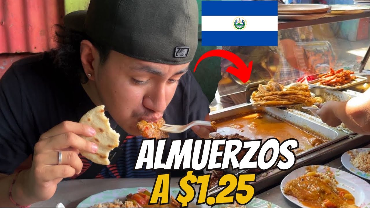 PROBANDO los ALMUERZOS de $1.25😱|Mercado Colón, Santa Ana