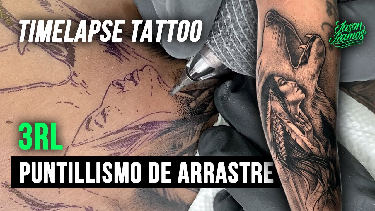 Puntillismo de Arrastre Lobo y Nativa Americana Tatuaje // Dot Shading TATTOO // Whip Shading #yo3rl