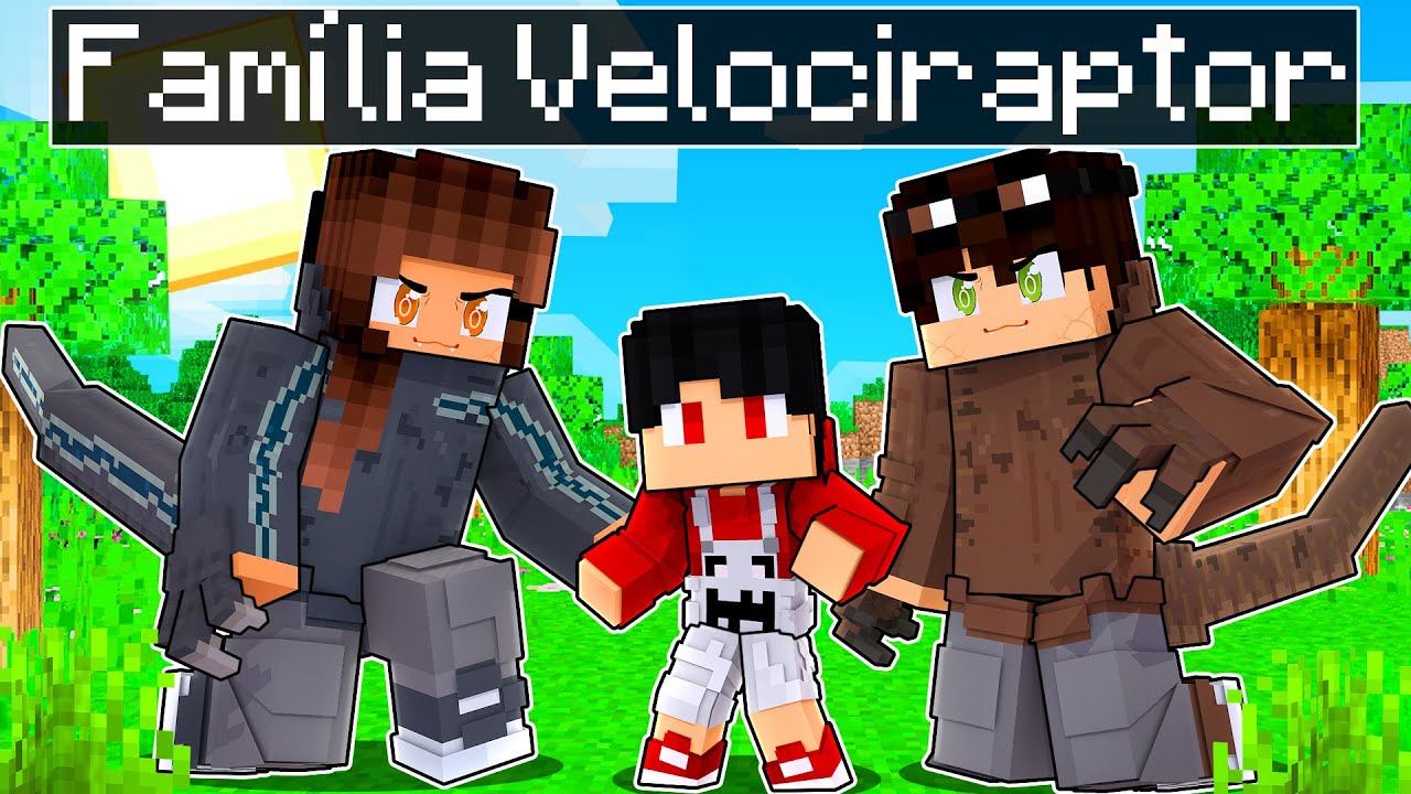 P3DRU foi ADOTADO pela FAMÍLIA VELOCIRAPTOR no Minecraft