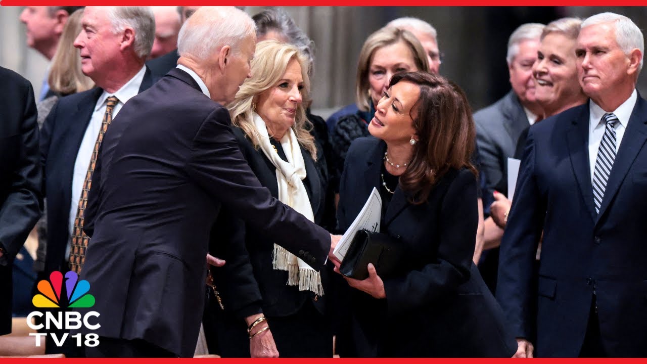 WATCH: Joe Biden Greets Kamala Harris at Dick Cheney's Funeral Service in Washington Cathedral |N18G