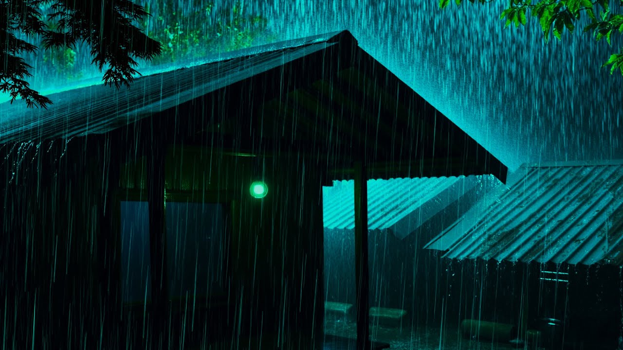 99% Мгновенно Засыпают За 5 Минут 🌧️ Сильный Дождь На Жестяной Крыше С Глубоким Раскатом Грома