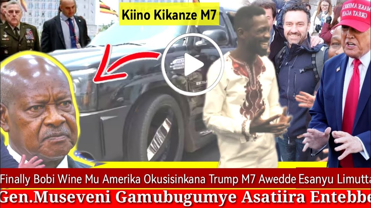 BreakingNews!Finally Esanyu Bobi Wine Mu USA,Ebya Gen.Museveni Bibi Donald Trump Akawangamudde. 