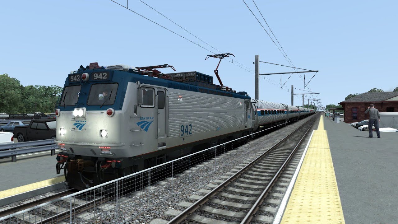 TS2016 HD: Amtrak EMD AEM-7AC 942 Departs Sharon & Mansfield w/ Northeast Regional Train 173