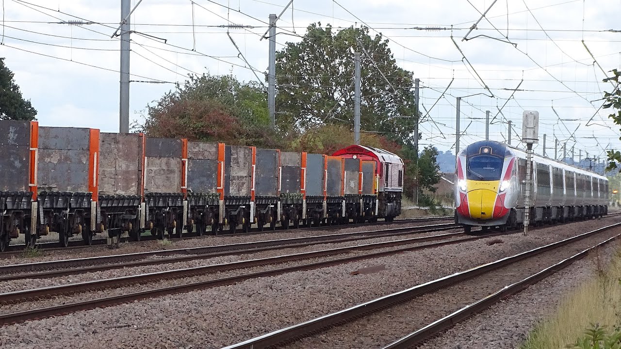 ECML at pedestrian crossing Langford Bedfordshire