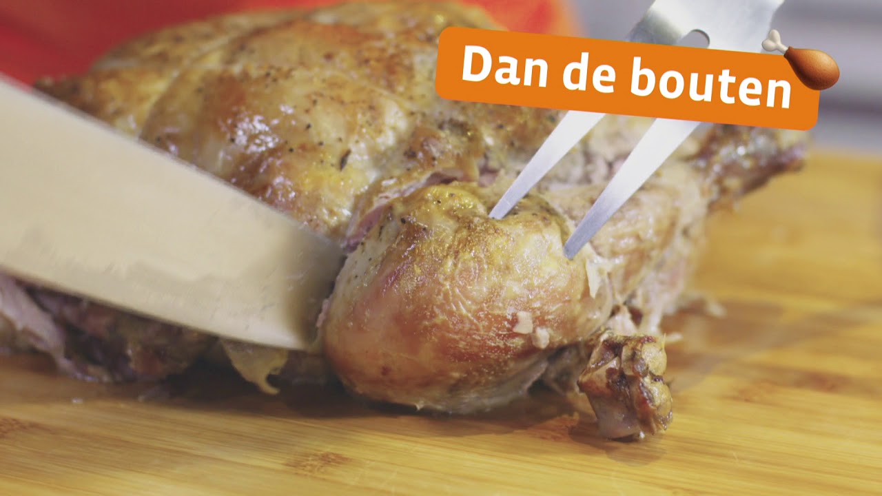 Hoe snij je een gevulde kalkoen? - Colruyt