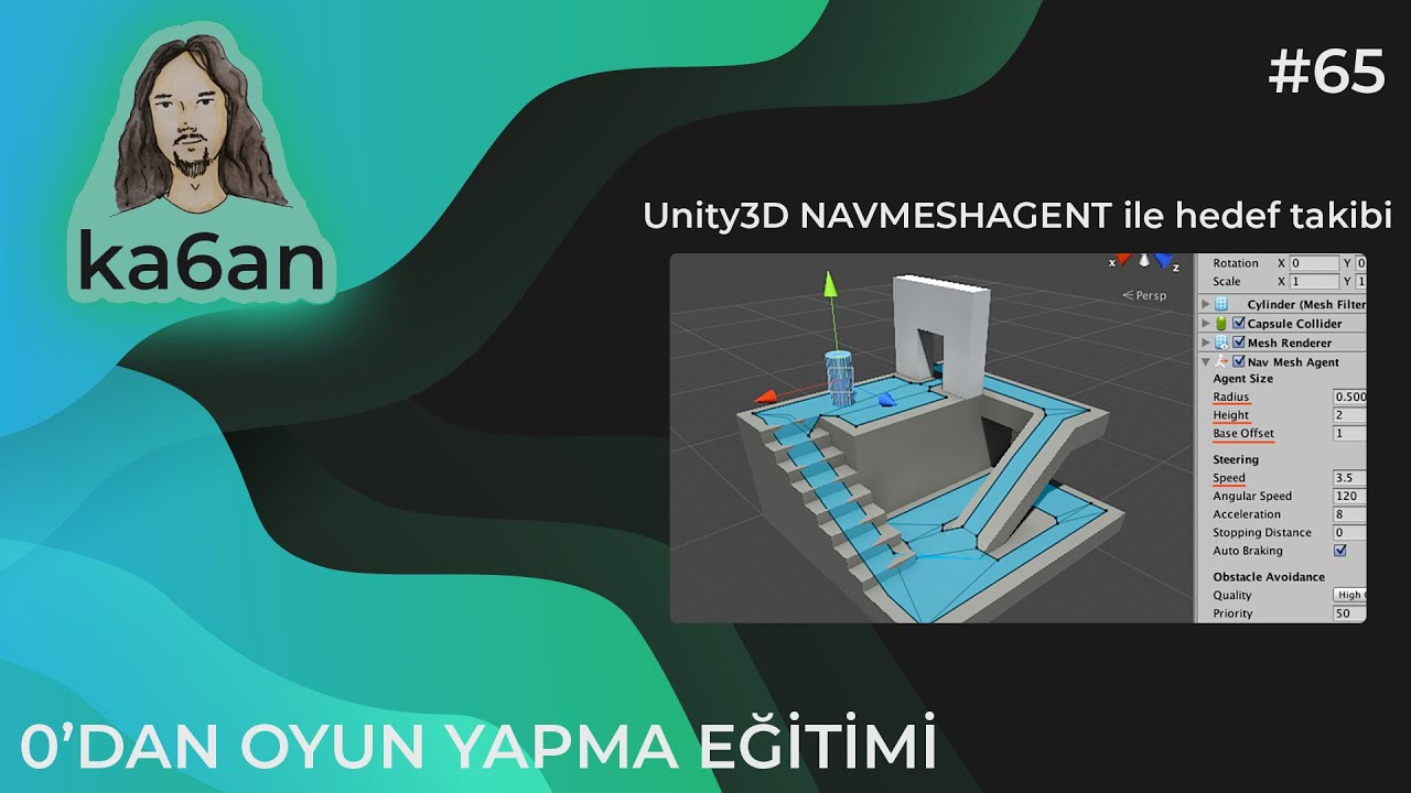UNITY C# OYUN GELİŞTİRME EĞİTİMİ - 65:Unity3D NavMeshAgent ile hedef takip etme