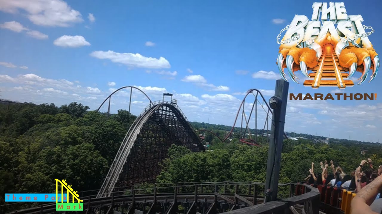 The Beast Marathon! - Kings Island (4K HD POV) - June 2024