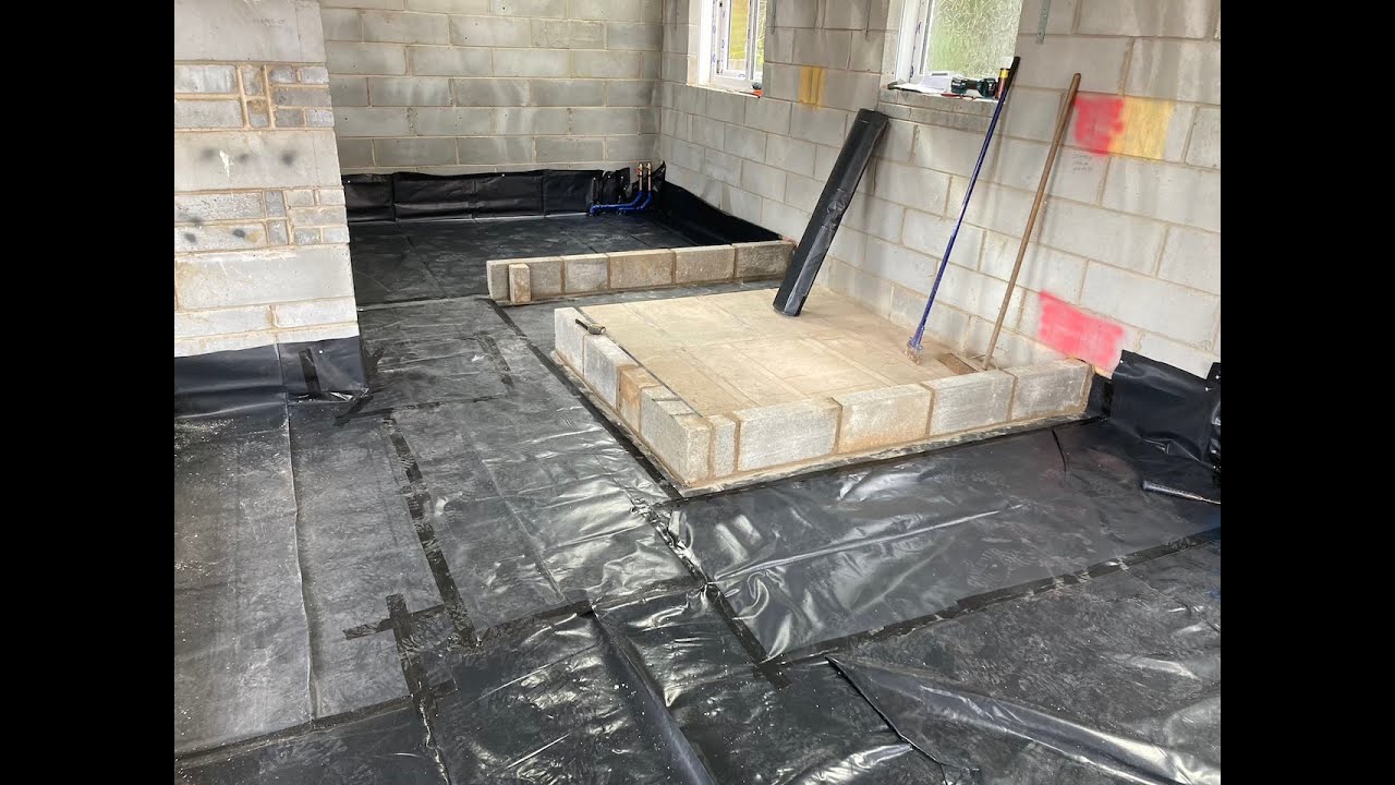 Garden project part 34. Installing DPM, floor insulation and setting out internal walls. Part 1.